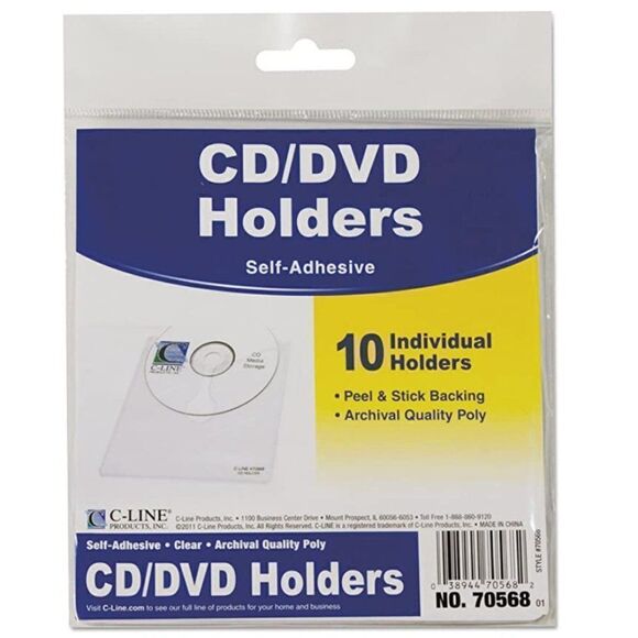 Self-Adhesive CD Holder, 5.33 x 5.66 Inches, Clear - Picture 2 of 3